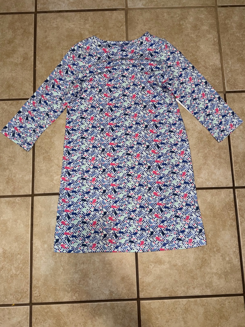 Vineyard Vines Girls' Multicolor Print Dress, size small. New with tags